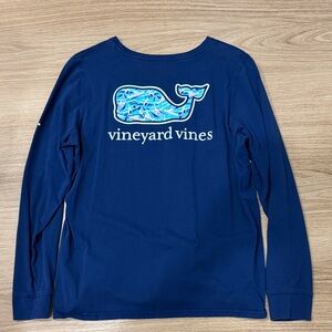 Vineyard Vines Navy Long Sleeve with Whale Logo women size L